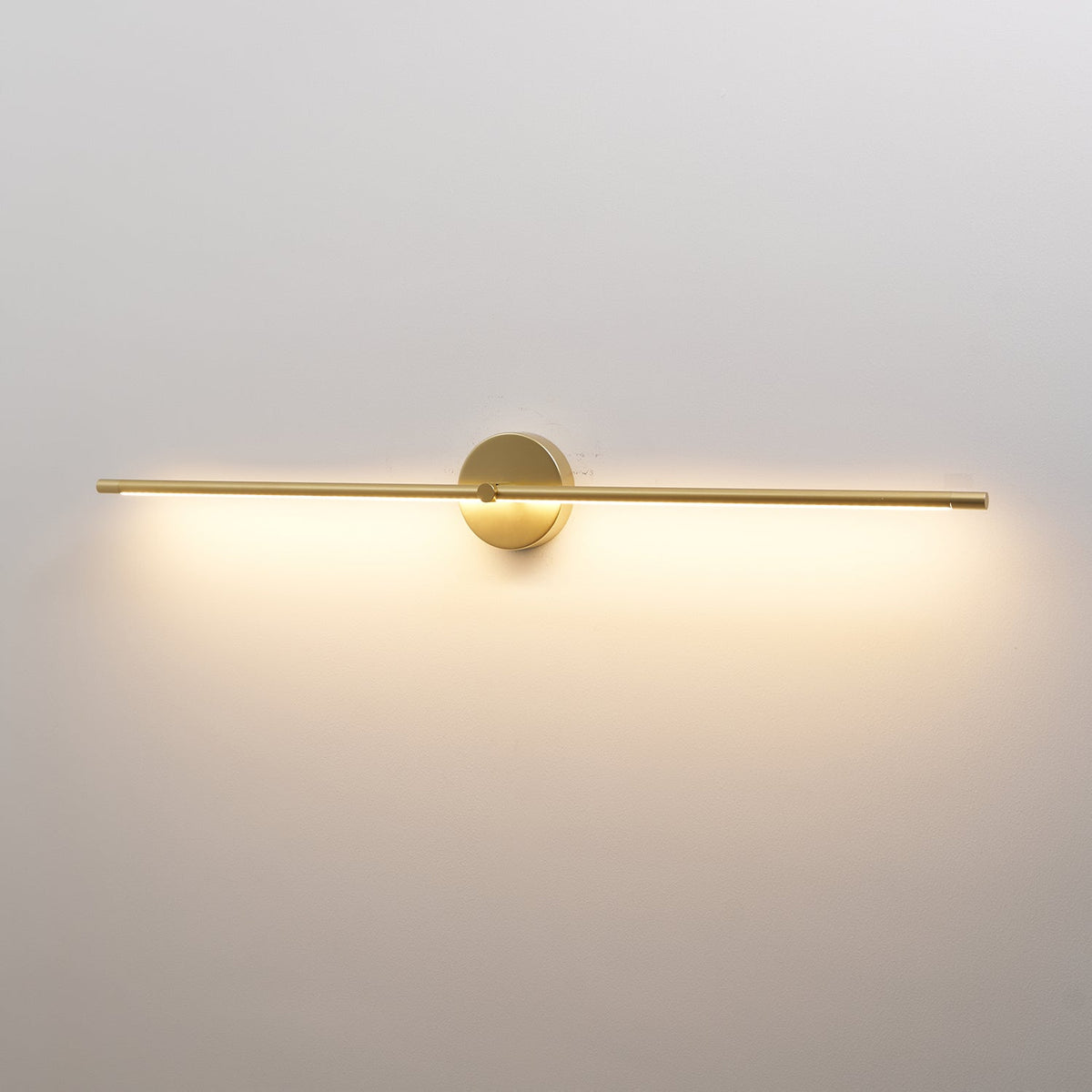 Linear LED Plug-In Wall Sconce with Metal Body and Warm Glow