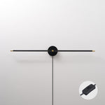 Linear LED Plug-In Wall Sconce with Metal Body and Warm Glow