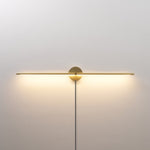 Linear LED Plug-In Wall Sconce with Metal Body and Warm Glow
