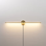 Linear LED Plug-In Wall Sconce with Metal Body and Warm Glow