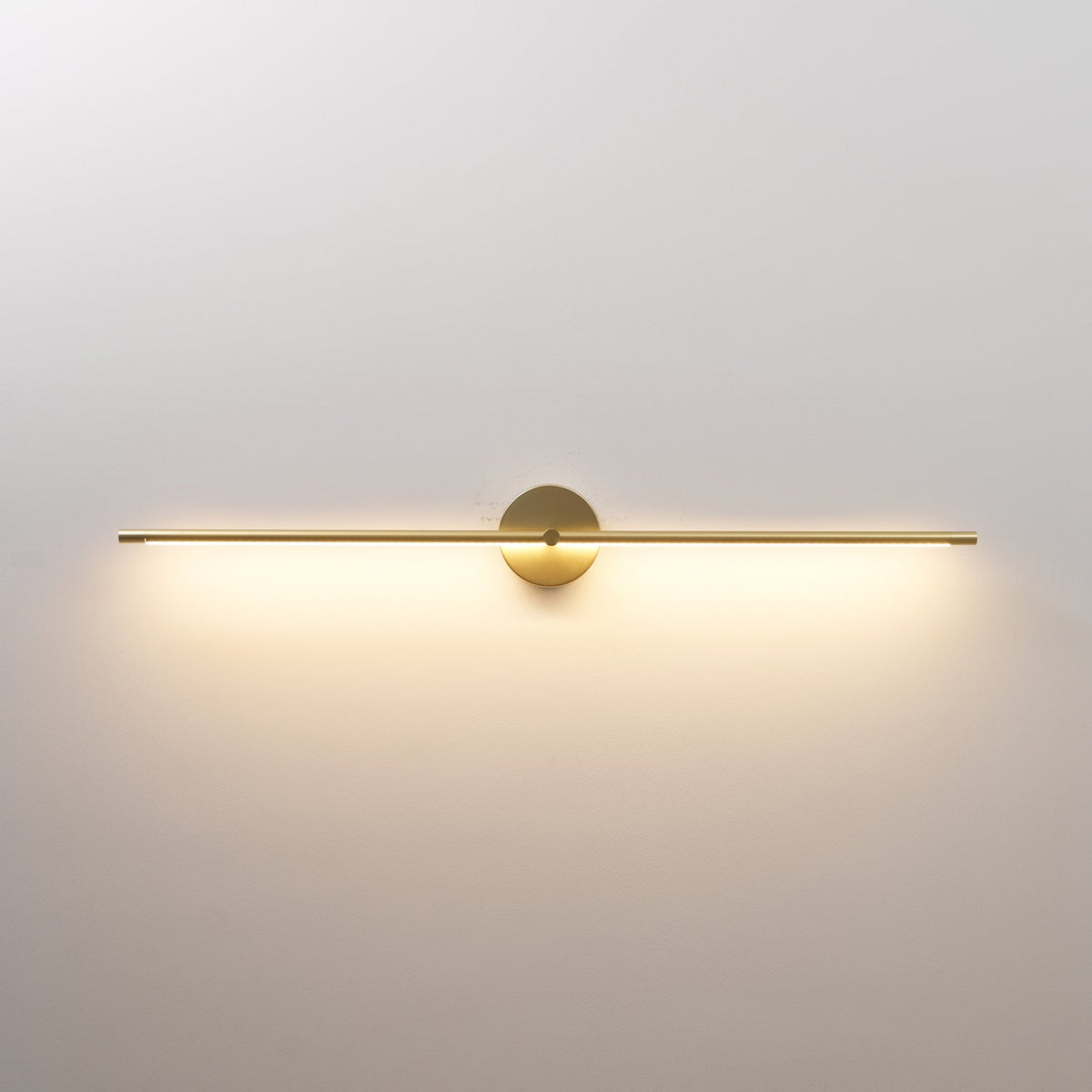 Linear LED Plug-In Wall Sconce with Metal Body and Warm Glow