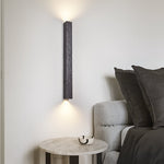 Black Travertine Linear Wall Sconce — Modern Stone Finish