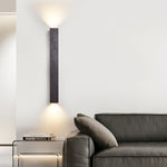 Black Travertine Linear Wall Sconce — Modern Stone Finish