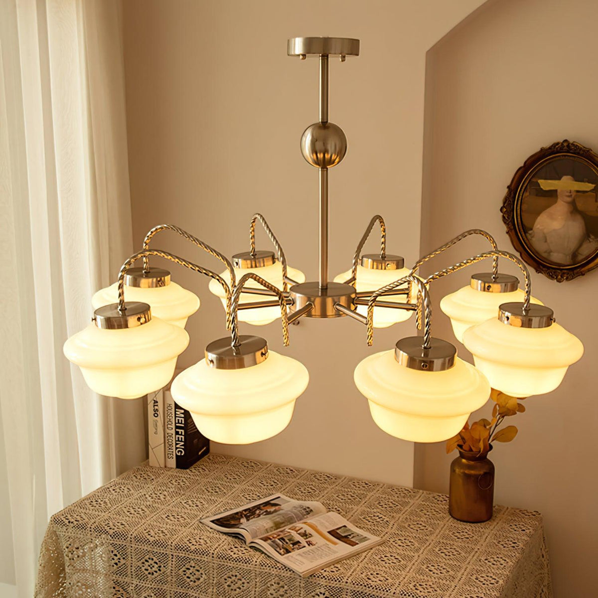 Aurelia Modern Glass Chandelier for Dining Room and Living Room