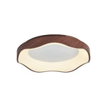 Mirage Wave Flush Mount Ceiling Light in Walnut Woodgrain Finish