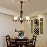 Mireille Floral Chandelier – Vintage-Inspired Glass and Bronze Pendant Light