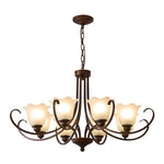Mireille Floral Chandelier – Vintage-Inspired Glass and Bronze Pendant Light