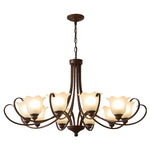 Mireille Floral Chandelier – Vintage-Inspired Glass and Bronze Pendant Light