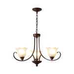 Mireille Floral Chandelier – Vintage-Inspired Glass and Bronze Pendant Light