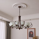 Mireille Floral Chandelier – Vintage-Inspired Glass and Bronze Pendant Light
