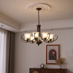 Mireille Floral Chandelier – Vintage-Inspired Glass and Bronze Pendant Light