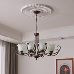 Mireille Floral Chandelier – Vintage-Inspired Glass and Bronze Pendant Light