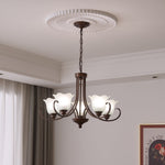 Mireille Floral Chandelier – Vintage-Inspired Glass and Bronze Pendant Light