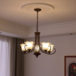 Mireille Floral Chandelier – Vintage-Inspired Glass and Bronze Pendant Light