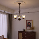 Mireille Floral Chandelier – Vintage-Inspired Glass and Bronze Pendant Light