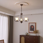 Mireille Floral Chandelier – Vintage-Inspired Glass and Bronze Pendant Light