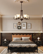 Mireille Floral Chandelier – Vintage-Inspired Glass and Bronze Pendant Light