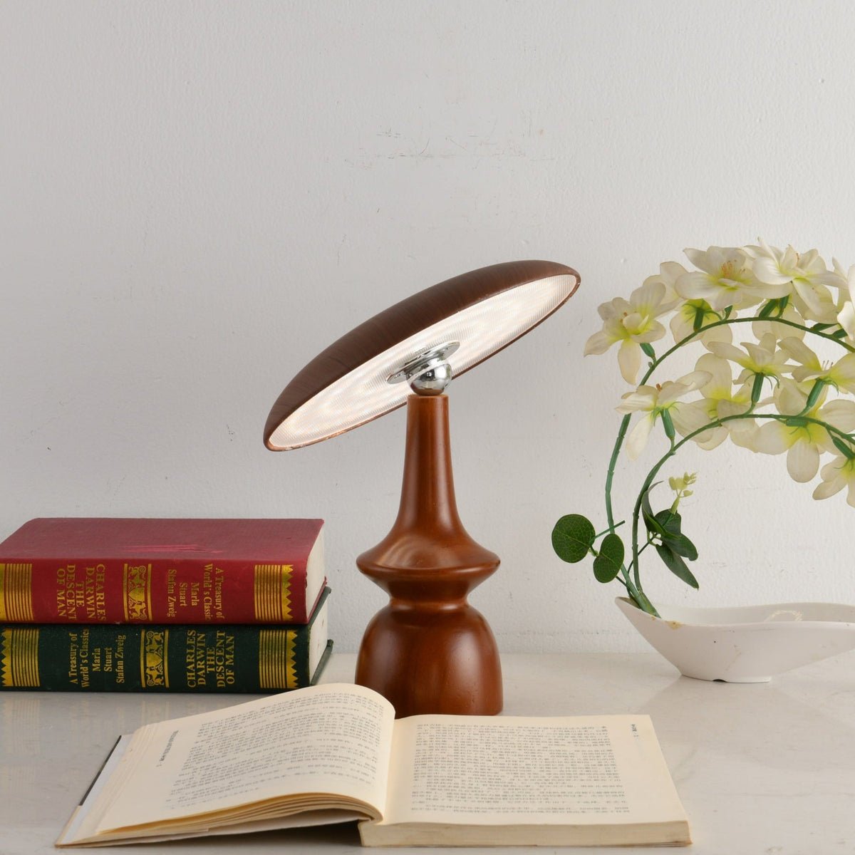 Mireli Sculptural Wooden Table Lamp with Integrated LED