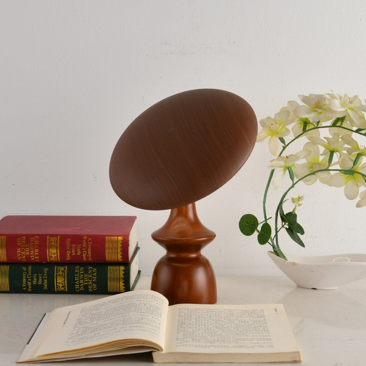 Mireli Sculptural Wooden Table Lamp with Integrated LED