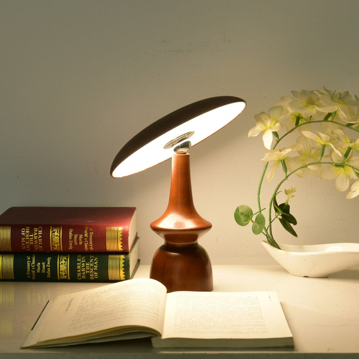 Mireli Sculptural Wooden Table Lamp with Integrated LED