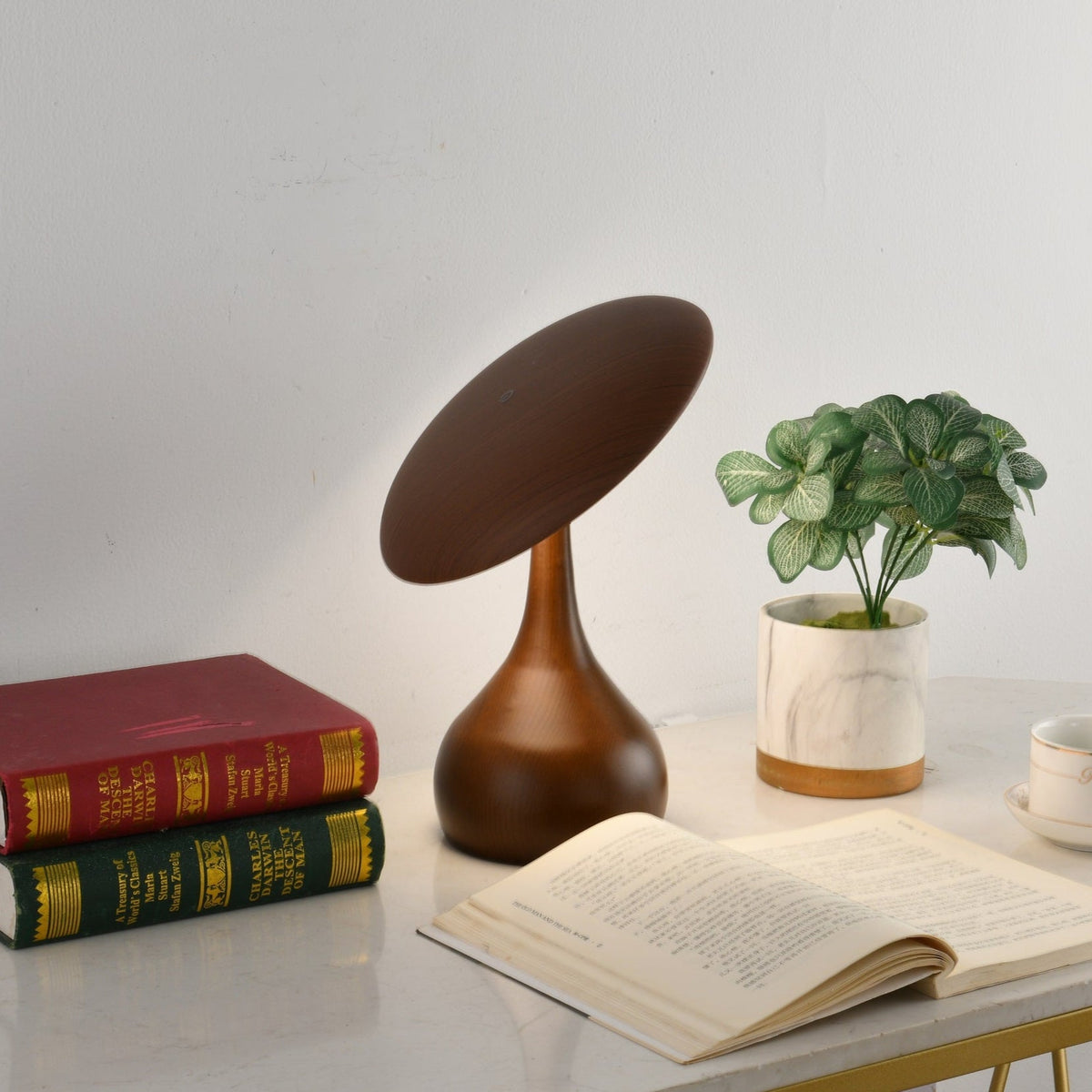 Mireli Sculptural Wooden Table Lamp with Integrated LED
