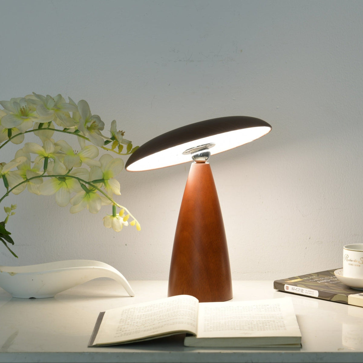 Mireli Sculptural Wooden Table Lamp with Integrated LED