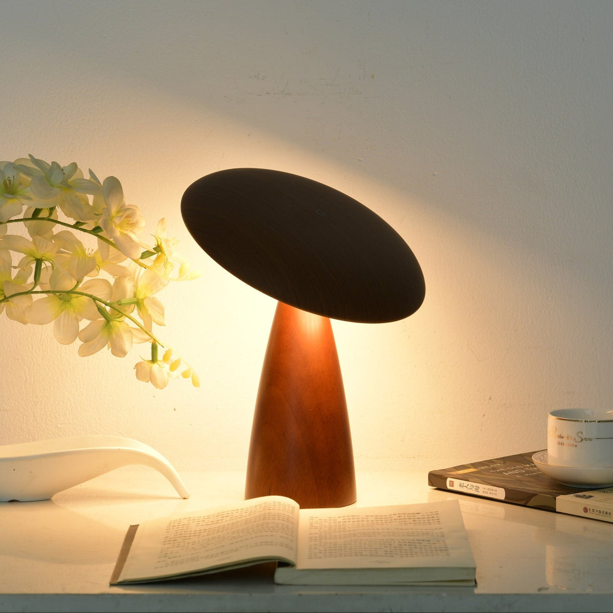 Mireli Sculptural Wooden Table Lamp with Integrated LED