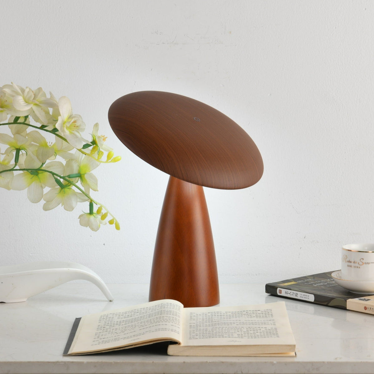 Mireli Sculptural Wooden Table Lamp with Integrated LED
