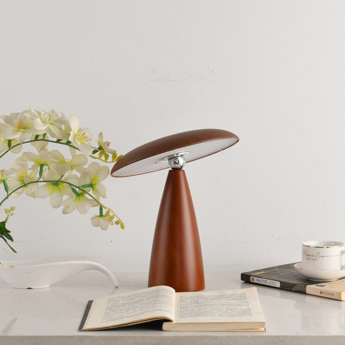 Mireli Sculptural Wooden Table Lamp with Integrated LED