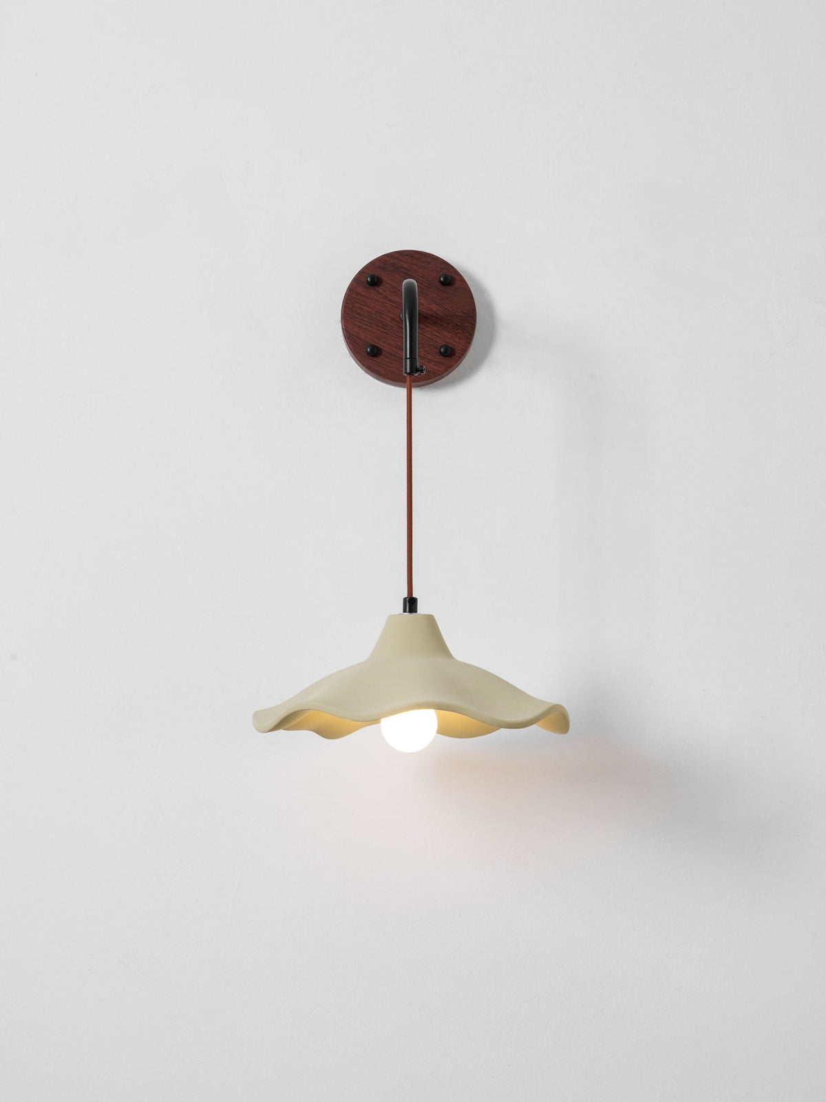 Mirella Wall Sconce – Handcrafted Microcement & Walnut Modern Wall Light