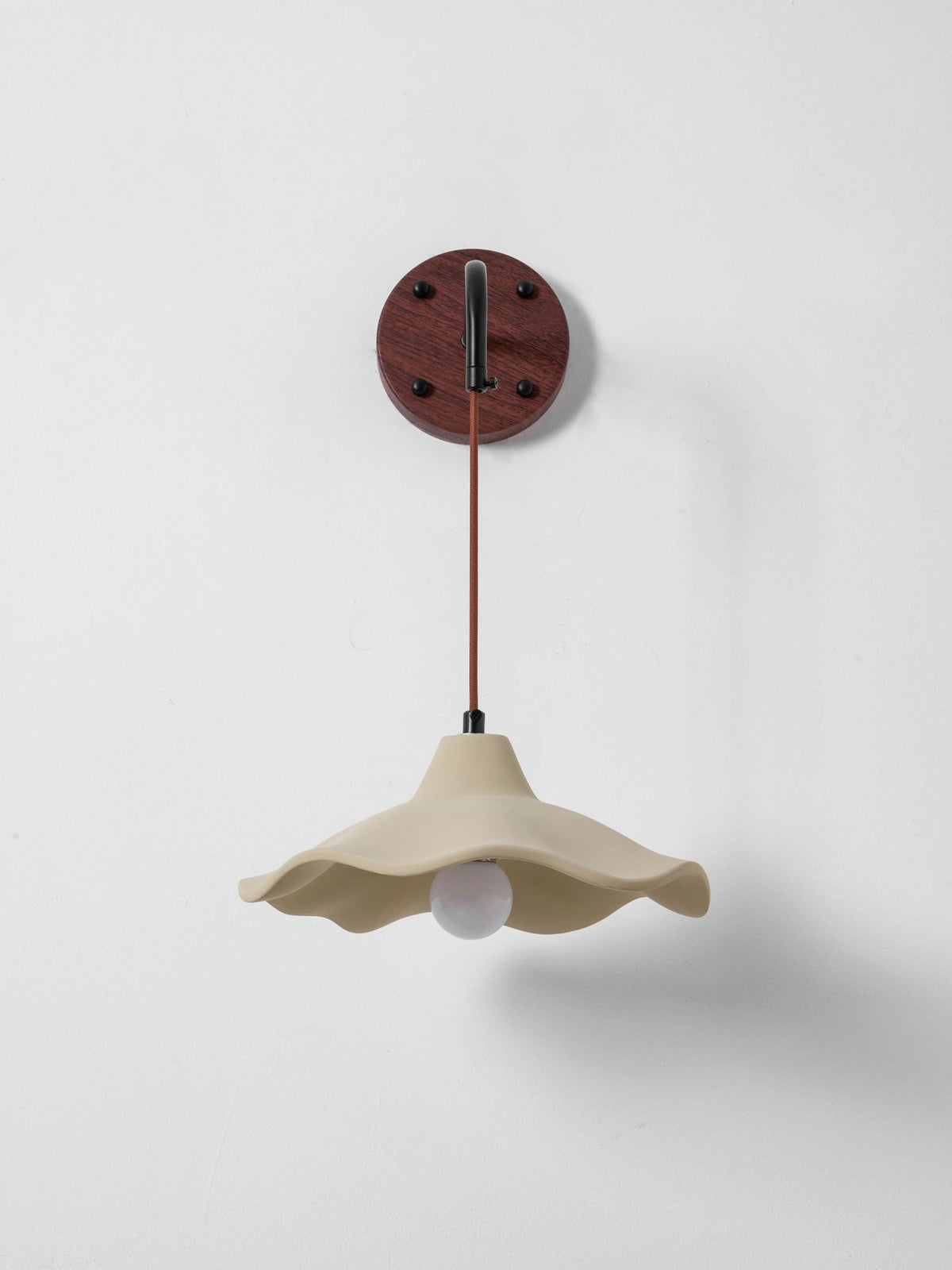Mirella Wall Sconce – Handcrafted Microcement & Walnut Modern Wall Light