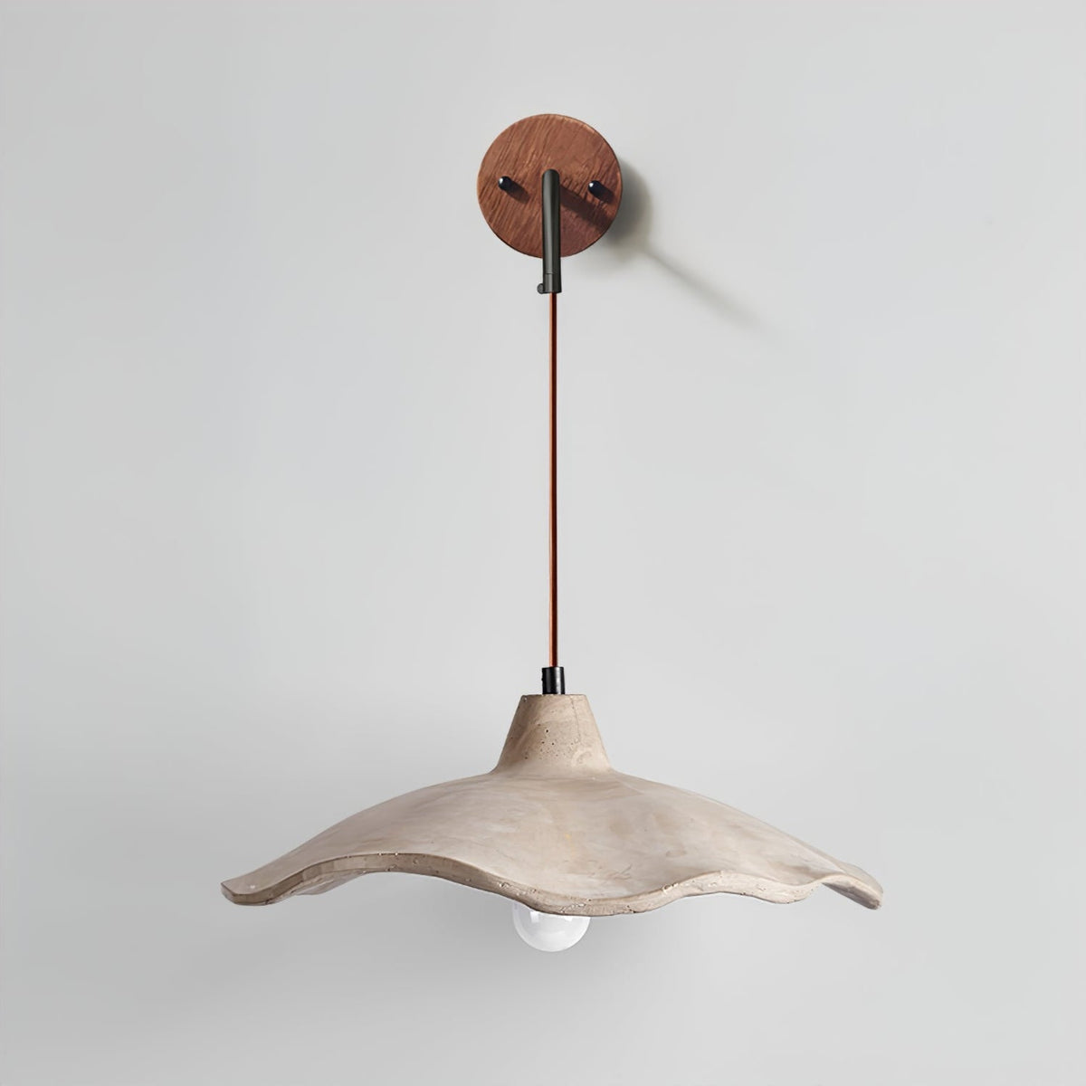 Mirella Wall Sconce – Handcrafted Microcement & Walnut Modern Wall Light