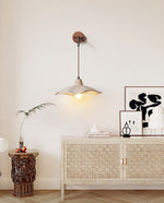 Mirella Wall Sconce – Handcrafted Microcement & Walnut Modern Wall Light