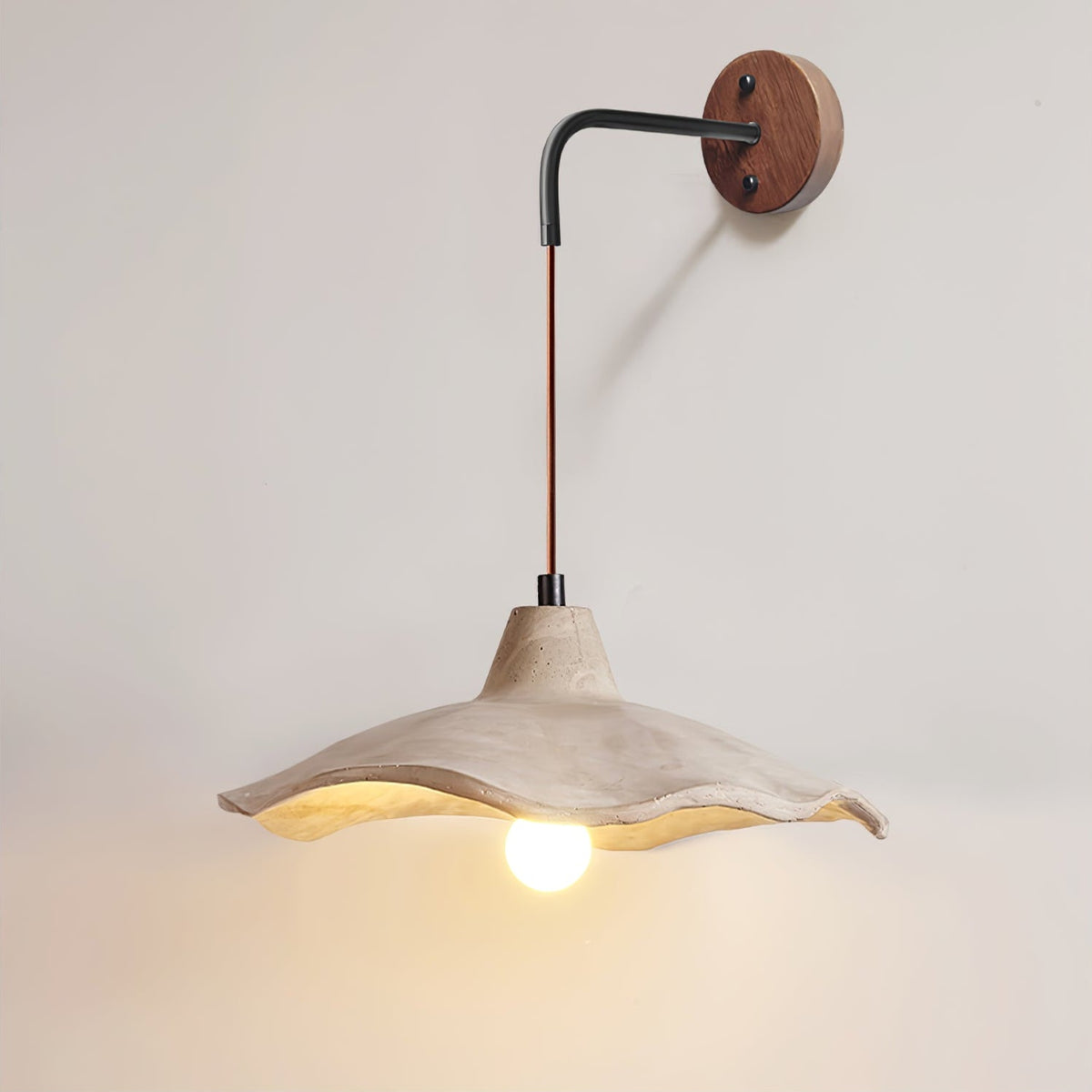 Mirella Wall Sconce – Handcrafted Microcement & Walnut Modern Wall Light