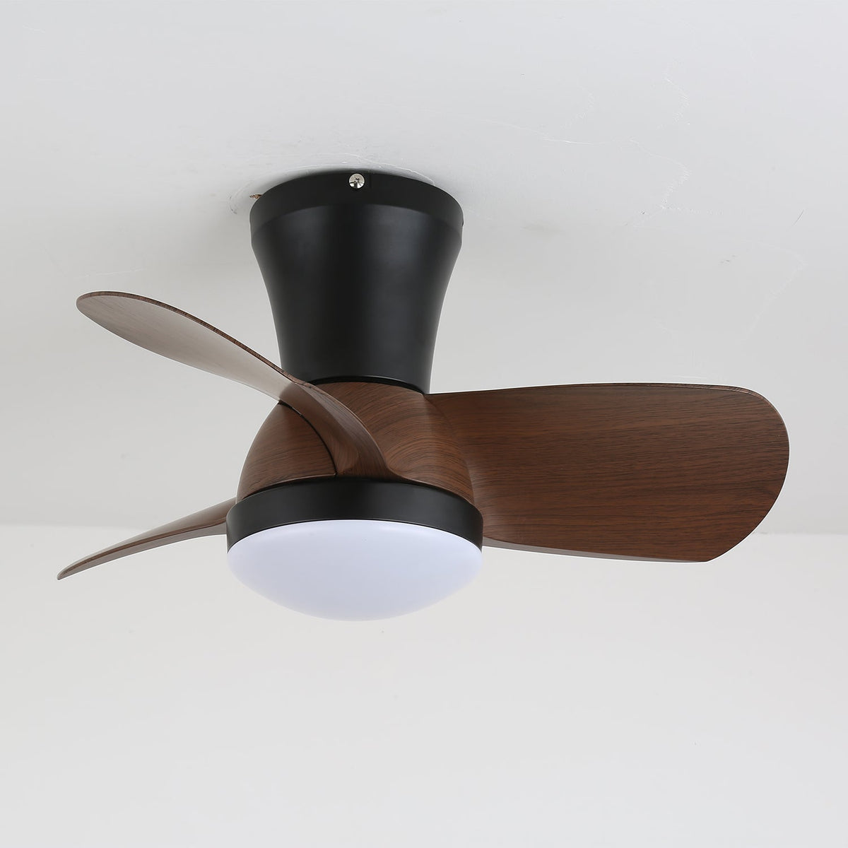 Miro Ceiling Fan with Integrated LED Light in Walnut Finish
