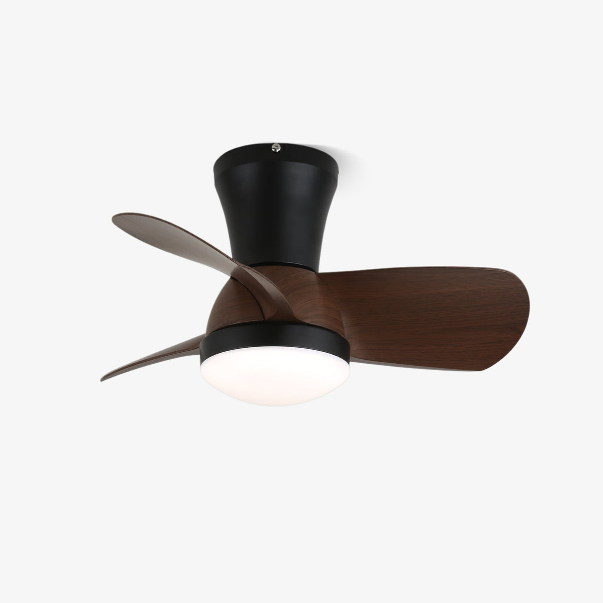 Miro Ceiling Fan with Integrated LED Light in Walnut Finish