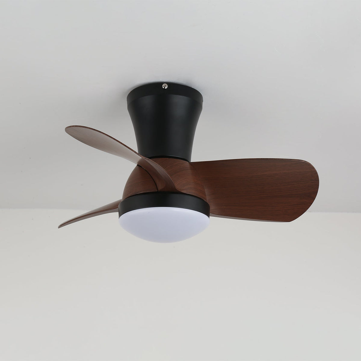 Miro Ceiling Fan with Integrated LED Light in Walnut Finish