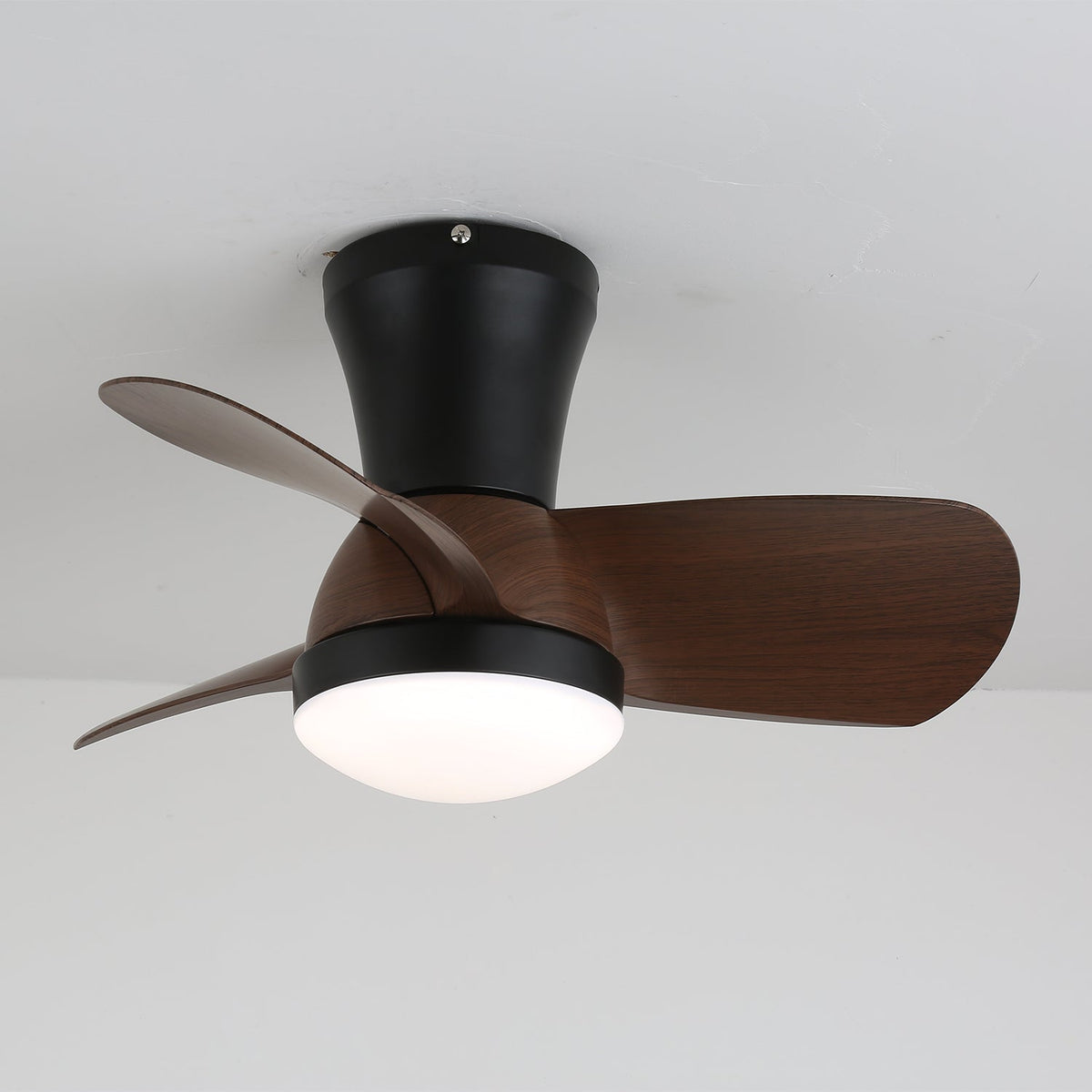 Miro Ceiling Fan with Integrated LED Light in Walnut Finish