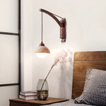 Tavon Cantilever Wall Sconce in Walnut and Travertine