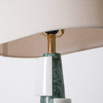 Duomo Marble Table Lamp – Sculptural Stone Base with Fabric Shade