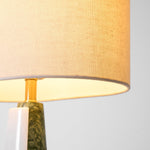 Duomo Marble Table Lamp – Sculptural Stone Base with Fabric Shade