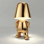 Cute Gold Man Statue Led Table Lamp
