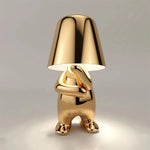 Cute Gold Man Statue Led Table Lamp