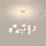 Mistral Flora Chandelier — Sculptural Ceramic Petal Chandelier in Gold