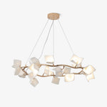 Mistral Flora Chandelier — Sculptural Ceramic Petal Chandelier in Gold