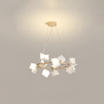 Mistral Flora Chandelier — Sculptural Ceramic Petal Chandelier in Gold