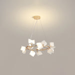 Mistral Flora Chandelier — Sculptural Ceramic Petal Chandelier in Gold