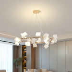 Mistral Flora Chandelier — Sculptural Ceramic Petal Chandelier in Gold