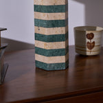 Modari Striped Stone Table Lamp – Travertine & Marble Sculptural Accent Light