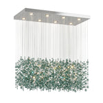 Emerald Rainfall Crystal Chandelier – Customizable Designer Pendant Light